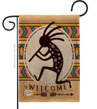 Welcome Kokopelli Dance - Southwest Country & Primitive Vertical Impressions Decorative Flags HG115144 Made In USA