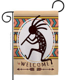 Welcome Kokopelli Dance - Southwest Country & Primitive Vertical Impressions Decorative Flags HG115144 Made In USA