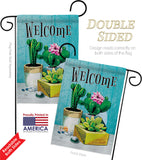 Succulent Welcome - Southwest Country & Primitive Vertical Impressions Decorative Flags HG115253 Made In USA