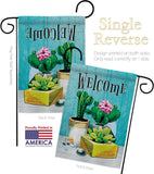 Succulent Welcome - Southwest Country & Primitive Vertical Impressions Decorative Flags HG115253 Made In USA