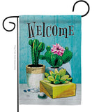 Succulent Welcome - Southwest Country & Primitive Vertical Impressions Decorative Flags HG115253 Made In USA