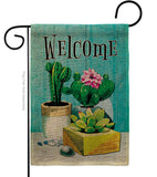 Succulent Welcome - Southwest Country & Primitive Vertical Impressions Decorative Flags HG115253 Made In USA