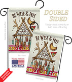 Be Wise & Free - Southwest Country & Primitive Vertical Impressions Decorative Flags HG137008 Made In USA