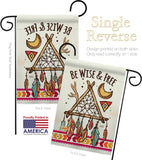 Be Wise & Free - Southwest Country & Primitive Vertical Impressions Decorative Flags HG137008 Made In USA