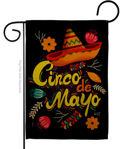 Sombrero Cinco De Mayo - Southwest Country & Primitive Vertical Impressions Decorative Flags HG137198 Made In USA