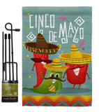 Chili Pepper Cinco de Mayo - Southwest Country & Primitive Vertical Impressions Decorative Flags HG115125 Made In USA