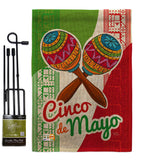 Maracas Cinco de Mayo - Southwest Country & Primitive Vertical Impressions Decorative Flags HG115126 Made In USA