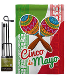 Maracas Cinco de Mayo - Southwest Country & Primitive Vertical Impressions Decorative Flags HG115126 Made In USA