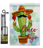 Mr Cactus Cinco de Mayo - Southwest Country & Primitive Vertical Impressions Decorative Flags HG115130 Made In USA