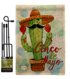 Mr Cactus Cinco de Mayo - Southwest Country & Primitive Vertical Impressions Decorative Flags HG115130 Made In USA