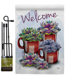 Welcome Succa - Southwest Country & Primitive Vertical Impressions Decorative Flags HG115143 Made In USA