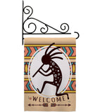 Welcome Kokopelli Dance - Southwest Country & Primitive Vertical Impressions Decorative Flags HG115144 Made In USA