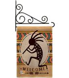 Welcome Kokopelli Dance - Southwest Country & Primitive Vertical Impressions Decorative Flags HG115144 Made In USA