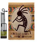 Welcome Kokopelli Dance - Southwest Country & Primitive Vertical Impressions Decorative Flags HG115144 Made In USA