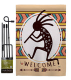 Welcome Kokopelli Dance - Southwest Country & Primitive Vertical Impressions Decorative Flags HG115144 Made In USA