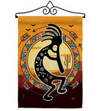 Kokopelli Playing Flute - Southwest Country & Primitive Vertical Impressions Decorative Flags HG115145 Made In USA