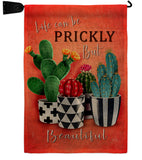 Prickly But Beautiful - Southwest Country & Primitive Vertical Impressions Decorative Flags HG115227 Made In USA