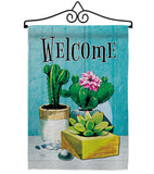 Succulent Welcome - Southwest Country & Primitive Vertical Impressions Decorative Flags HG115253 Made In USA