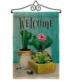 Succulent Welcome - Southwest Country & Primitive Vertical Impressions Decorative Flags HG115253 Made In USA