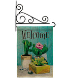 Succulent Welcome - Southwest Country & Primitive Vertical Impressions Decorative Flags HG115253 Made In USA