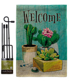 Succulent Welcome - Southwest Country & Primitive Vertical Impressions Decorative Flags HG115253 Made In USA