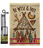 Be Wise & Free - Southwest Country & Primitive Vertical Impressions Decorative Flags HG137008 Made In USA