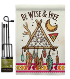 Be Wise & Free - Southwest Country & Primitive Vertical Impressions Decorative Flags HG137008 Made In USA