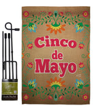 Suzani Cinoco de Mayo - Southwest Country & Primitive Vertical Impressions Decorative Flags HG137042 Made In USA