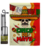 Calavera Cinco de Mayo - Southwest Country & Primitive Vertical Impressions Decorative Flags HG137045 Made In USA