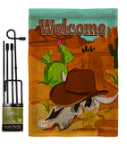 Welcome Longhorn Skull - Southwest Country & Primitive Vertical Impressions Decorative Flags HG192076 Made In USA