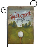 Welcome Golfers - Sports Interests Vertical Impressions Decorative Flags HG109064 Made In USA