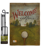 Welcome Golfers - Sports Interests Vertical Impressions Decorative Flags HG109064 Made In USA