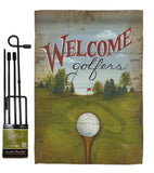 Welcome Golfers - Sports Interests Vertical Impressions Decorative Flags HG109064 Made In USA