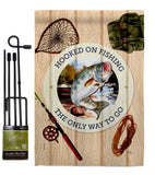 Hooked On Fishing - Sports Interests Vertical Impressions Decorative Flags HG109084 Made In USA