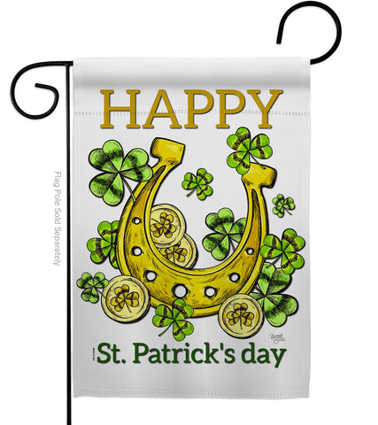 Lucky Shamrocks - St Patrick Spring Vertical Impressions Decorative Flags HG102062 Made In USA