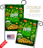 Eat Drink Be Irish - St Patrick Spring Vertical Impressions Decorative Flags HG102064 Made In USA