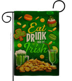 Eat Drink Be Irish - St Patrick Spring Vertical Impressions Decorative Flags HG102064 Made In USA