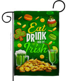 Eat Drink Be Irish - St Patrick Spring Vertical Impressions Decorative Flags HG102064 Made In USA