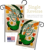 Get Lucky Boot - St Patrick Spring Vertical Impressions Decorative Flags HG120035 Made In USA