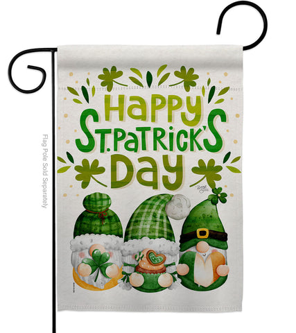 St Patty Trop Gnome - St Patrick Spring Vertical Impressions Decorative Flags HG120051 Made In USA