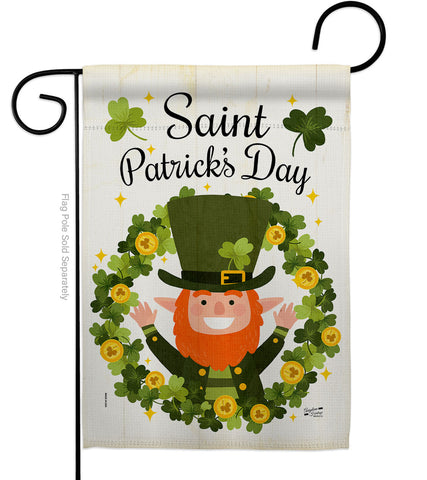 St Patrick's Wreath - St Patrick Spring Vertical Impressions Decorative Flags HG130316 Made In USA