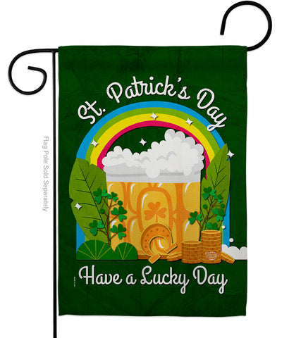 St. Pat Lucky Day - St Patrick Spring Vertical Impressions Decorative Flags HG190043 Made In USA