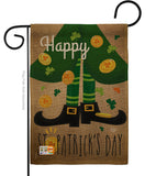 Happy St Patrick's Day Leprechaun Shoe - St Patrick Spring Vertical Impressions Decorative Flags HG192023 Made In USA