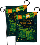 St. Pat Cheers - St Patrick Spring Vertical Impressions Decorative Flags HG120039 Made In USA