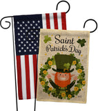 St Patrick's Wreath - St Patrick Spring Vertical Impressions Decorative Flags HG130316 Made In USA