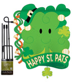 St. Pat's 3D - St Patrick Spring Vertical Applique Decorative Flags HG102021