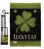 Lucky Day Clover - St Patrick Spring Vertical Impressions Decorative Flags HG102055 Made In USA