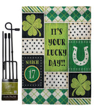 St Patricks Lucky Day - St Patrick Spring Vertical Impressions Decorative Flags HG102056 Made In USA
