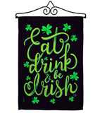 Eat Drink Irish - St Patrick Spring Vertical Impressions Decorative Flags HG102060 Made In USA