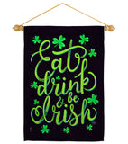 Eat Drink Irish - St Patrick Spring Vertical Impressions Decorative Flags HG102060 Made In USA